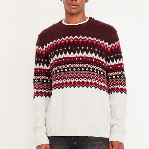 Old Navy Red Wine SoSoft Fair Isle Sweater - Picture 1 of 12